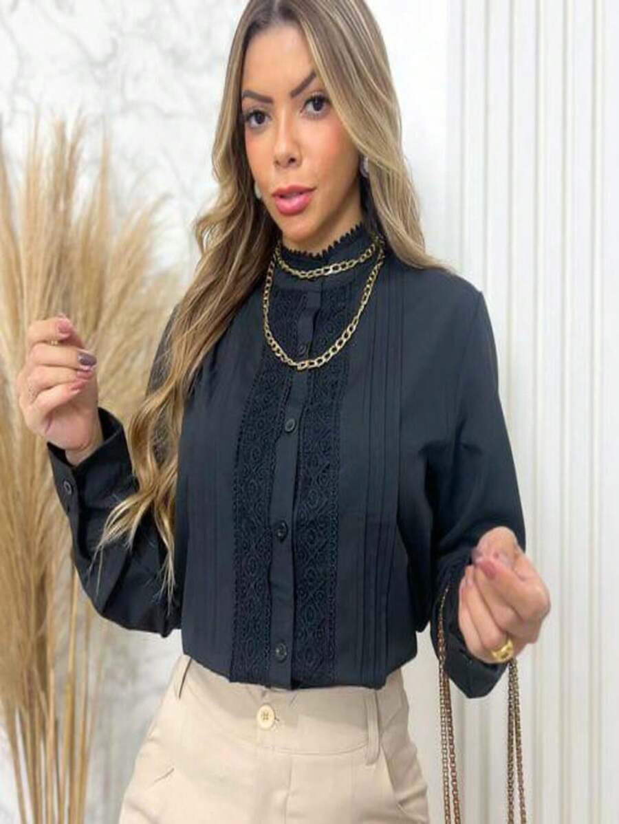 Women Blouses - 黑色 - 查看 1