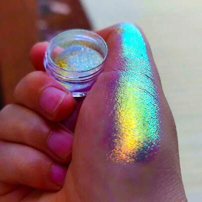 0,2g holografisches Chamäleon-Effekt Regenbogen Rosa Eis Kristall Nail Art Pulver zum selbstmachen von Nagel Charms, Nagel Edelsteinen, Nagelzubehör