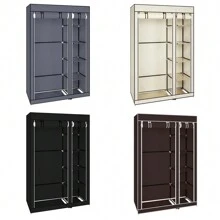 Armoire à vêtements portable de 69" en tissu non tissé, avec double barre de rangement