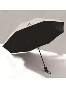 男女自動傘,防風、防紫外線遮陽傘,可折疊,大尺寸,適用於雨天或晴天 - 米色 - 查看 2