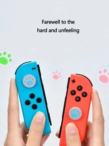 10 Stücke Zufällige Farbe Katzenpfotenförmige Silikon Gamepad Joystick Knopfschutz-abdeckung, Kompatibel Mit Switch Und Switchlite Steuersticks
