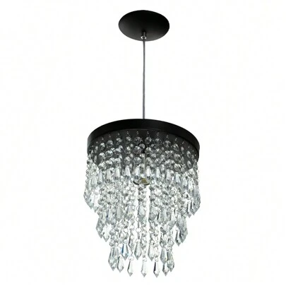 Lustre Pendente De Cristal Acrílico Manucrillic Preto