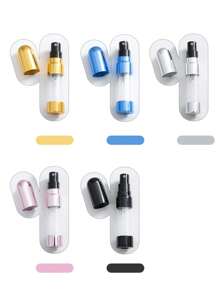 1pc Bottom Filling Spray Bottle Portable Transparent Diamond Shaped Polygon Bottom Filled Bottle Perfume Bottle Liquid Cosmetics Container 5ml - Black - View 2