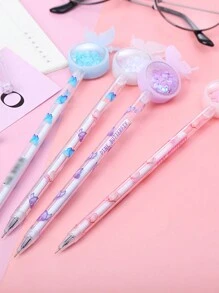 創意蝴蝶閃亮中性筆,0.38mm學生文具,驅蚊,黑色墨水,1入裝