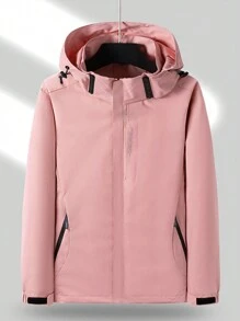 2023年新款戶外女士防風外套,春秋季透氣運動休閒徒步固色夾克 - 粉色 - 查看 1