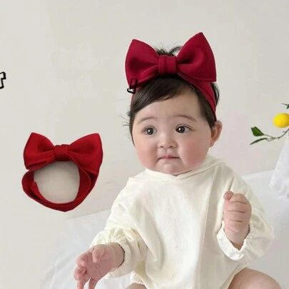 可愛的蝴蝶結柔軟寶寶頭帶,彈性頭包裹適用於嬰兒,幼兒和兒童,適用於派對,節日和生日禮物