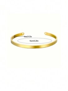 1 件不鏽鋼 18k 黑色簡約設計手鐲,男女通用,防褪色,適合送禮