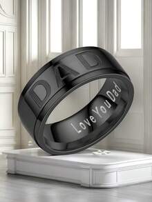 1入 Fashionable鈦鋼戒指,我愛您,dad父親節/生日/假期禮物,家庭風格個性化配件,男友禮物,創意男士戒指,適用於爸爸的休閒戒指/配件,流行的歐美風格配件 - Love You dad 戒指 - 查看 8