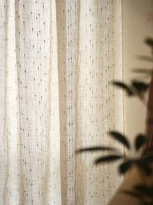 1 Pieza Cortina De Ventana Traslúcida Estilo Japonés De Lino De Color Natural, Diseño Simple, Para Sala De Estar, Dormitorio, Balcón, Aislamiento Térmico