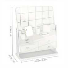 Desktop Makeup Mirror Nordic Style Single-sided Rotatable Square Mirror, Bedroom Vanity, Simple Design - Grey - View 2