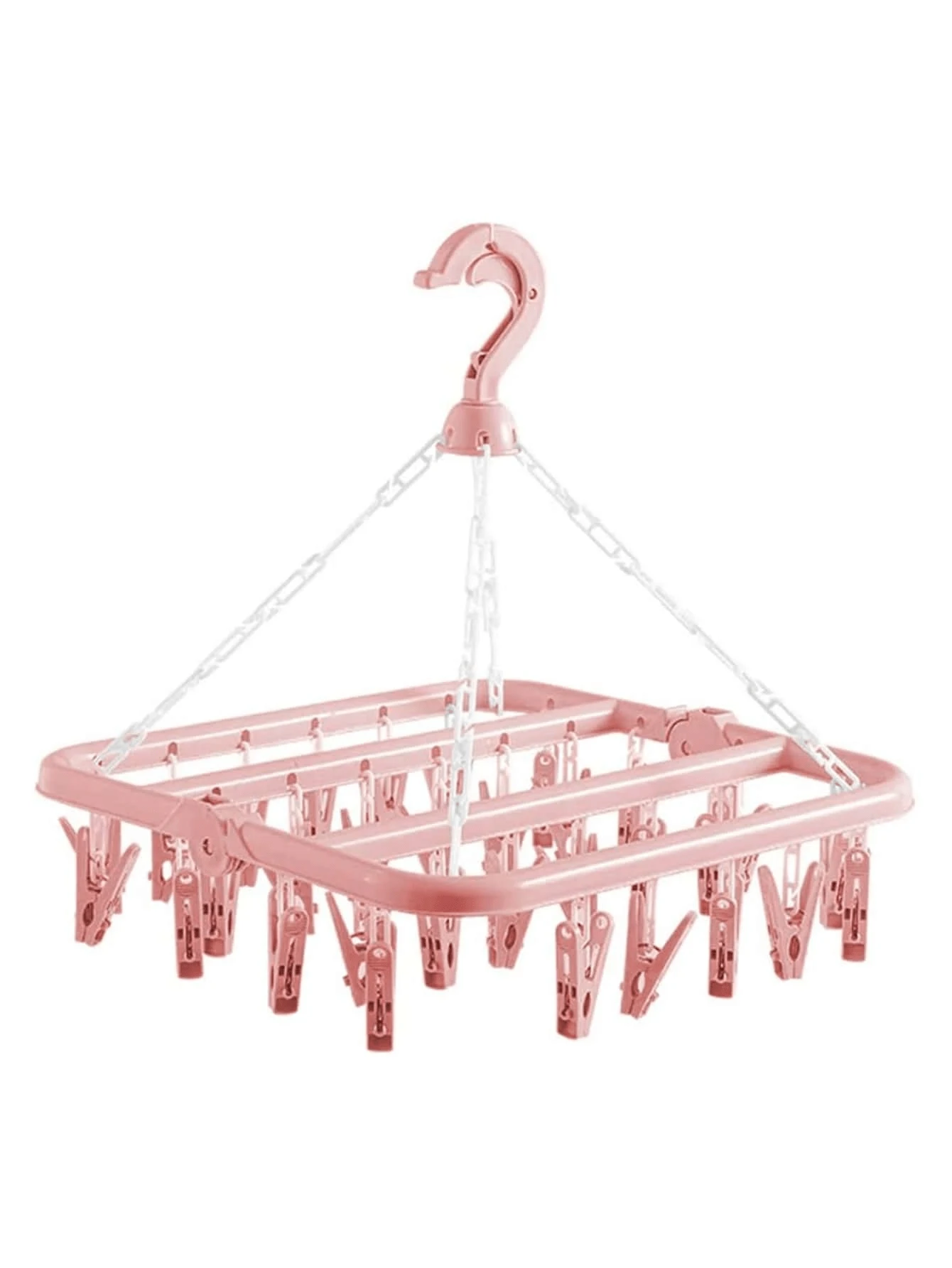 1pc Multiple Clips Clothes Hanger, Plastic Clothespins, Household Anti