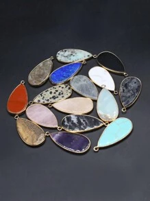4 件/套隨機顏色天然石材吊墜吊墜適合 Diy 女士男士項鍊珠寶配件日常禮物