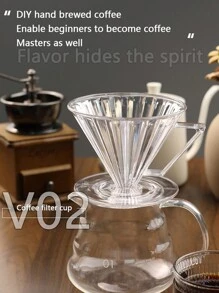 Filtro de goteo de resina V60 con forma cónica, cafetera de preparación manual, resistente al calor, taza de filtro de café de desvío - Útiles escolares V60 Filter para el regreso a clases