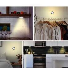 新款led夜燈具有紅外遙控器,電池供電,可點按控制冰球燈,適用於臥室、走廊照明。無需布線的無級調光,亮度擁有記憶功能 - 白色 - 查看 5