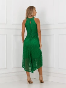 Women Sweater Dresses - Green - View 2