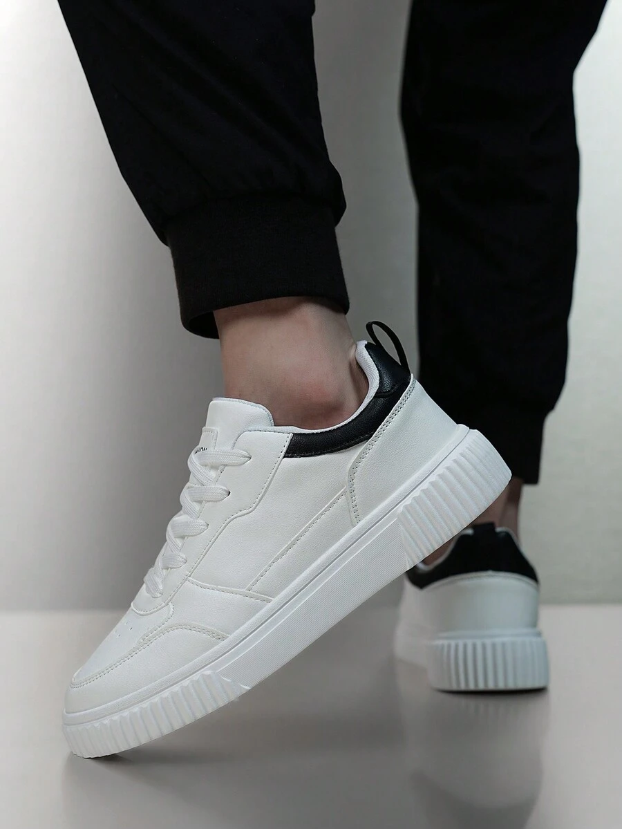 男士時尚,休閒,舒適和極簡主義風格運動鞋 - 白色 - 查看 1