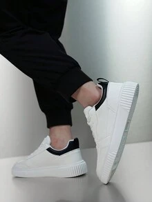 男士時尚,休閒,舒適和極簡主義風格運動鞋 - 白色 - 查看 4