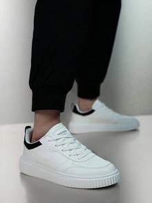 男士時尚,休閒,舒適和極簡主義風格運動鞋 - 白色 - 查看 6