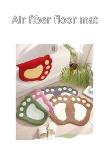 1pc Footprint Design Bath Rug, Modern Polyester Absorbent Anti-slip Floor Mat For Bathroom-coffee brown - Coffee Brown - View 6