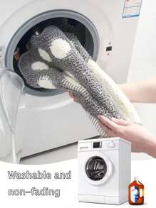 1pc Footprint Design Bath Rug, Modern Polyester Absorbent Anti-slip Floor Mat For Bathroom-coffee brown - Coffee Brown - View 7