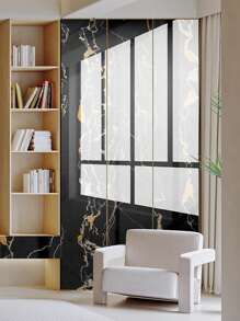 1入組黑金大理石紋廚房防油貼紙,防水自粘壁紙,適用於爐灶,櫥台,櫥櫃裝修,透明靜電櫥櫃保護膜,防刮膜 - 黑金色 - 查看 8