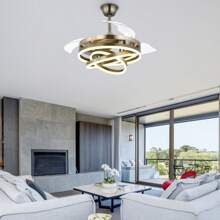 42" Ceiling Fan with Adjustable LED Light Kit, Retractable Fan Blades DC Motor Ceiling Fan with Remote Control for Bedroom