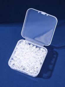 约300个硅胶透明花耳塞耳环配件适合女性日常佩戴（带盒），DIY珠宝配件防滑硅胶耳塞，塑料透明耳环