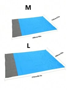 1入組野餐墊,便攜式沙灘墊,可折疊防潮地墊 - 藍色 - 查看 3