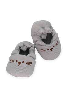 1pair Soft Bottom Anti-Slip Infant & Toddler Flat Shoes For Spring And Autumn - Grey - View 7