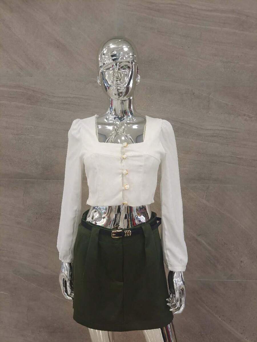 Women Blouses - 白色 - 查看 1