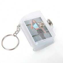2 piezas Lindos Llaveros de mini álbumes de fotos, llavero de álbum de fotos con estilo de inserción y soporte de identificación, colgante de bolso, regalo ideal para amigos, adecuado para regalos de festivales, color casual aleatorio. - Multicolor - Ver 4