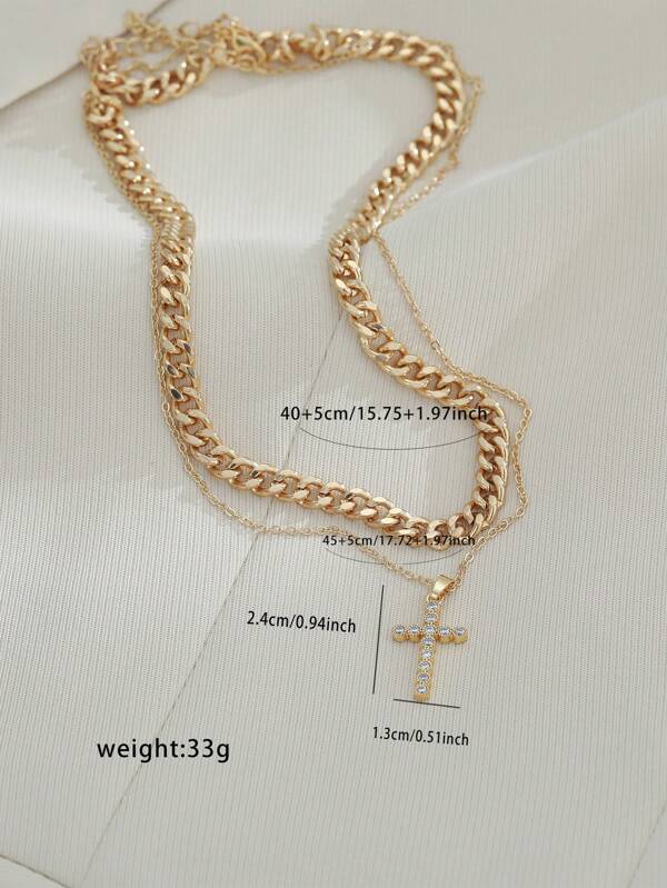 2 Strands Of Simple & Elegant Double Layered Cubic Zirconia Stainless