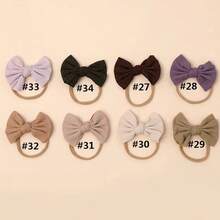 1入嬰兒女寶寶針織寬頭帶,可愛蝴蝶結,高彈性,秋季流行,適用於日常穿著,派對,生日禮物等