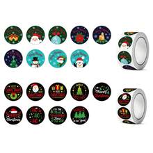 2 捲/1000 件聖誕貼紙、聖誕老人和節日裝飾不干膠標籤