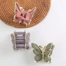 3入組蝴蝶形髮夾，髮夾，匙形夾發夾，日常使用，髮型造型配件