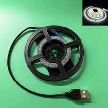 1 pieza Tira de luz LED blanca USB, con 60 LED/metro, no impermeable, tira de luz LED flexible, adecuada para retroiluminación de TV, computadora y cocina