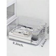 1 件透明壓克力桌上收納盒附蓋辦公收納盒 - 無色 - 查看 2