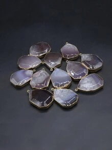 4 件/套隨機顏色天然石材吊墜吊墜適合 Diy 女士男士項鍊珠寶配件日常禮物