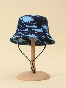 Baby Casual Fashion Dinosaur Pattern Bucket Hat - Multicolor - View 2