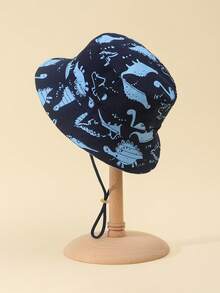 Baby Casual Fashion Dinosaur Pattern Bucket Hat - Multicolor - View 3