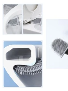 1件升级版大号黑色方杆壁挂式马桶刷，清洁无盲区，可拆卸，平头