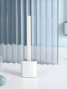 1件升级版大号黑色方杆壁挂式马桶刷，清洁无盲区，可拆卸，平头