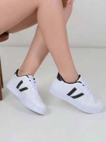 Women Casual Shoes - Black and White - View 2