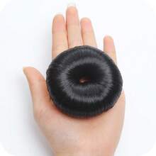 1pc Black Synthetic Hair Scrunchie For Daily Use - Black - View 3