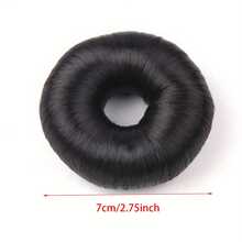 1pc Black Synthetic Hair Scrunchie For Daily Use - Black - View 4