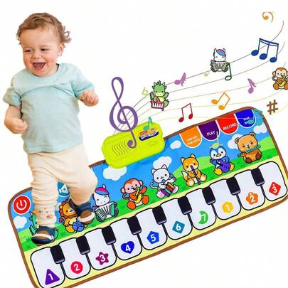 80cm/31.5in Music Mat Piano Exercise Mat, Animal Instrument Learning Music Educational Toy, Birthday Gift
