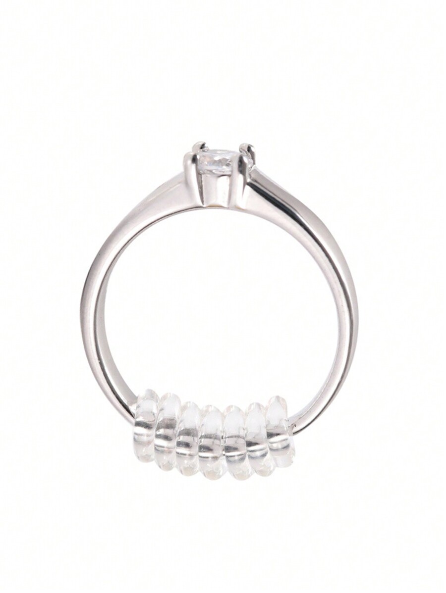 1set/4pcs Ring Resizer Set, Adjustable Thin Silicone Clear Invisible