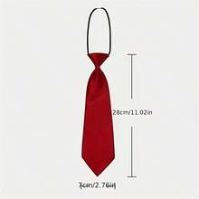 1pc Solid Color Short Tie For Women, Cute & Sweet Korean Style Pre-tied Necktie - Mustard Yellow - View 2