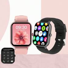 SIMSONLAB 1 PC 1.83 Inch Silicone Strap Sporty Smart Watch With Alarm Clock Waterproof Smart Watch , Square Dial To Chose, Men Women Universal Applicable Daily Fashion Wireless Ladies Smart Watch, Compatible With Android & IPhone