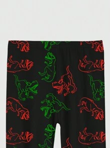 Tween Boy Snug Fit Christmas Dinosaur Pajama Set, Home Wear - Multicolor - View 5